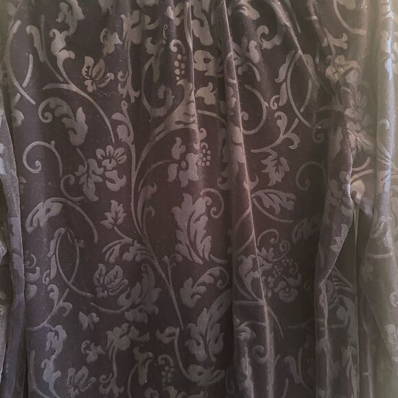 New Chico’s Midnight Blue Burnout Velvet Floral Top Blouse Women’s 2 Large 12 - Picture 4 of 5